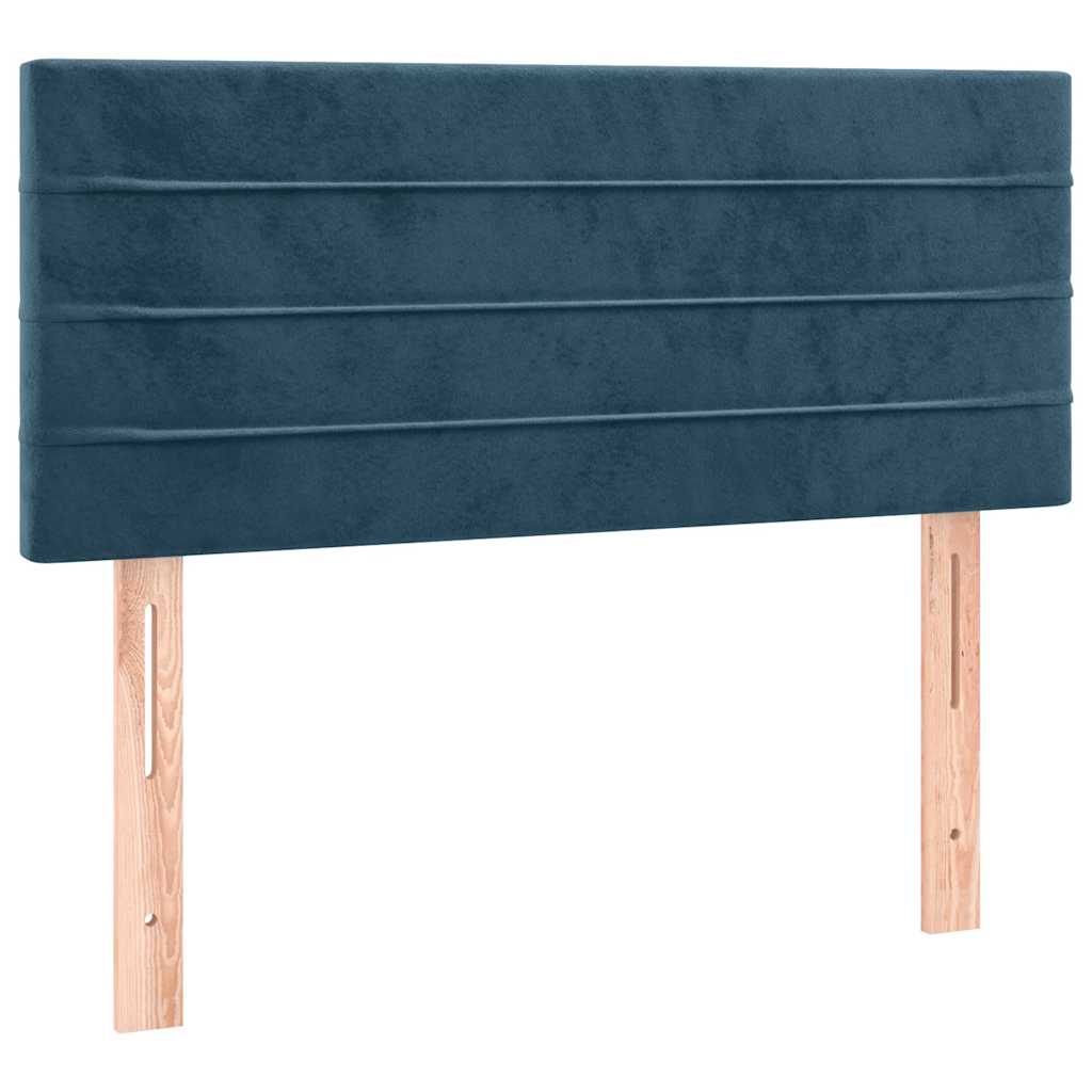 vidaXL Κρεβάτι Boxspring με Στρώμα Σκούρο Μπλε 120x200 εκ. Βελούδινο