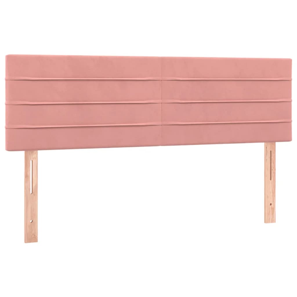 vidaXL Κρεβάτι Boxspring με Στρώμα Ροζ 140x190 εκ. Βελούδινο