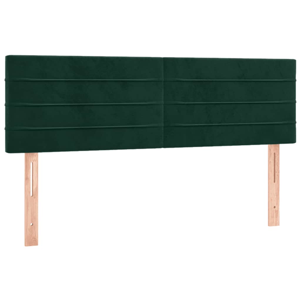 vidaXL Κρεβάτι Boxspring με Στρώμα Σκούρο Πράσινο 140x200εκ. Βελούδινο