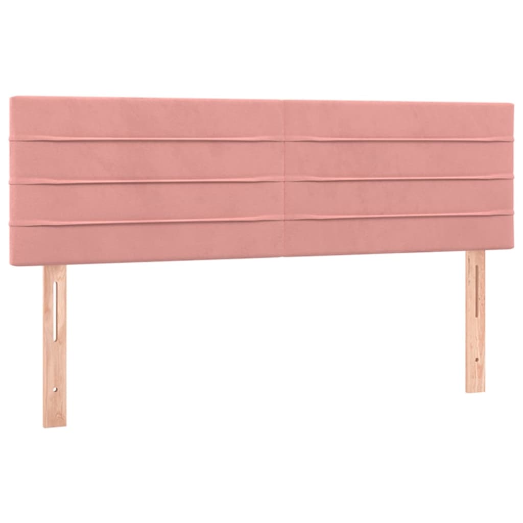 vidaXL Κρεβάτι Boxspring με Στρώμα Ροζ 140x200 εκ. Βελούδινο