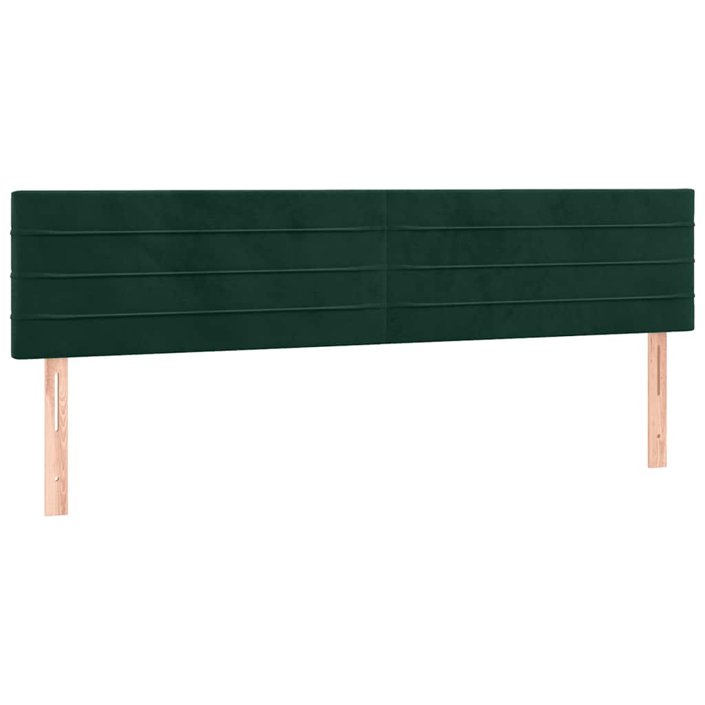 vidaXL Κρεβάτι Boxspring με Στρώμα Σκούρο Πράσινο 160x200εκ. Βελούδινο