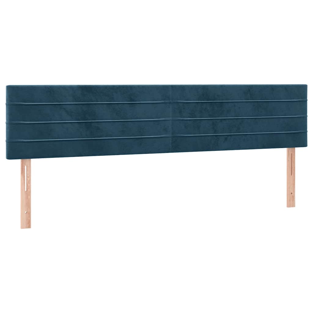 vidaXL Κρεβάτι Boxspring με Στρώμα Σκούρο Μπλε 200x200 εκ. Βελούδινο
