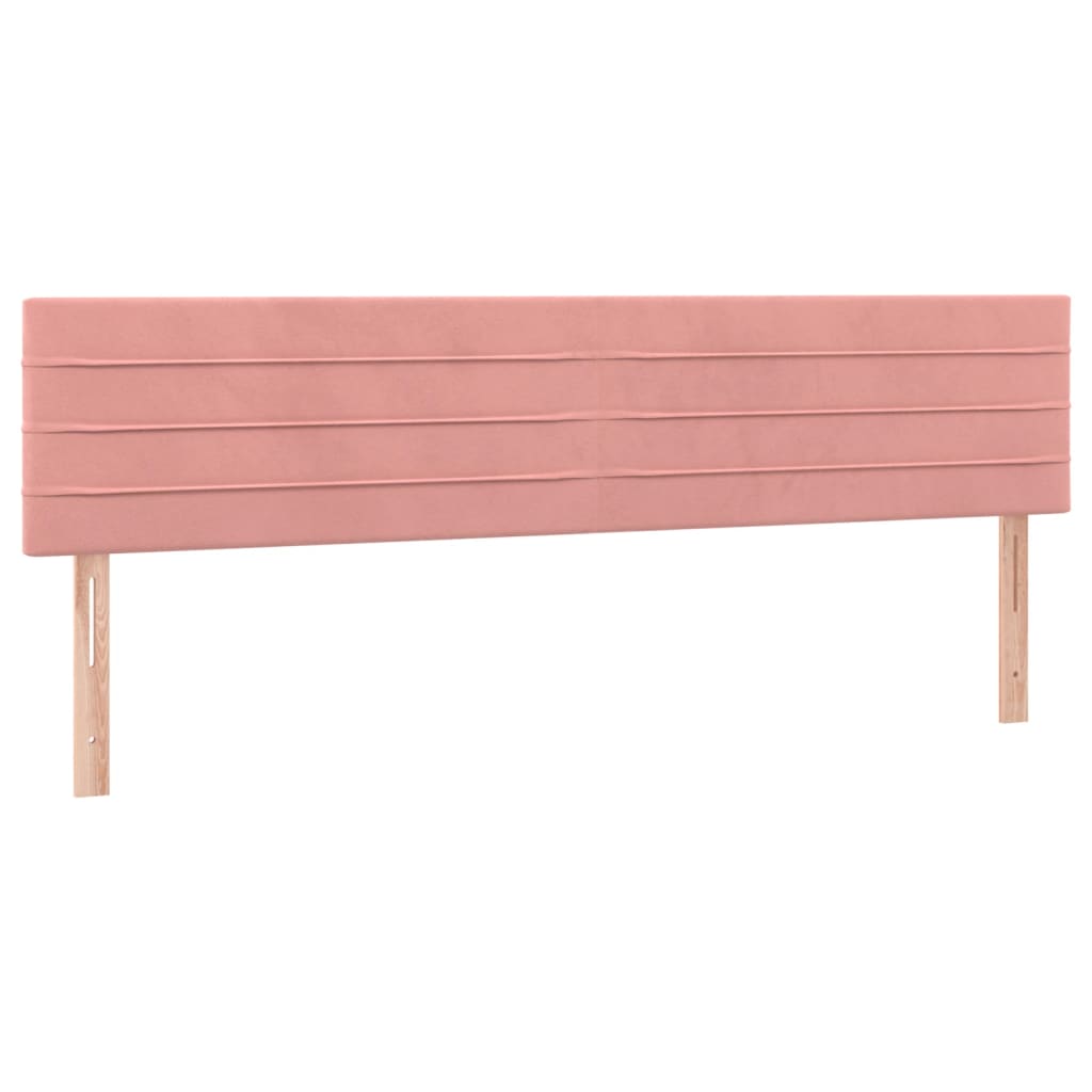 vidaXL Κρεβάτι Boxspring με Στρώμα Ροζ 200x200 εκ. Βελούδινο
