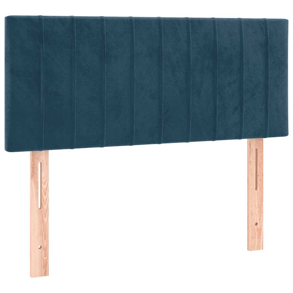 vidaXL Κρεβάτι Boxspring με Στρώμα Σκούρο Μπλε 80 x 200 εκ. Βελούδινο
