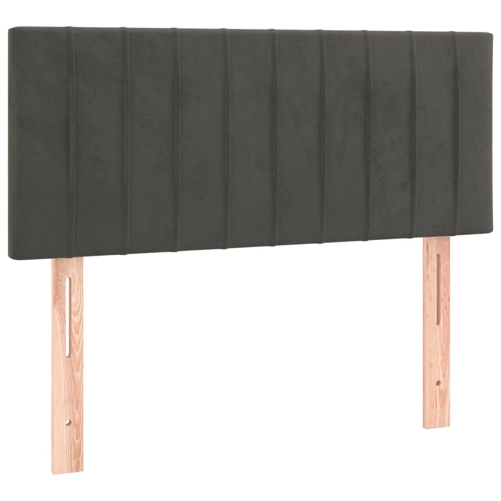 vidaXL Κρεβάτι Boxspring με Στρώμα Σκούρο Γκρι 90x190 εκ. Βελούδινο