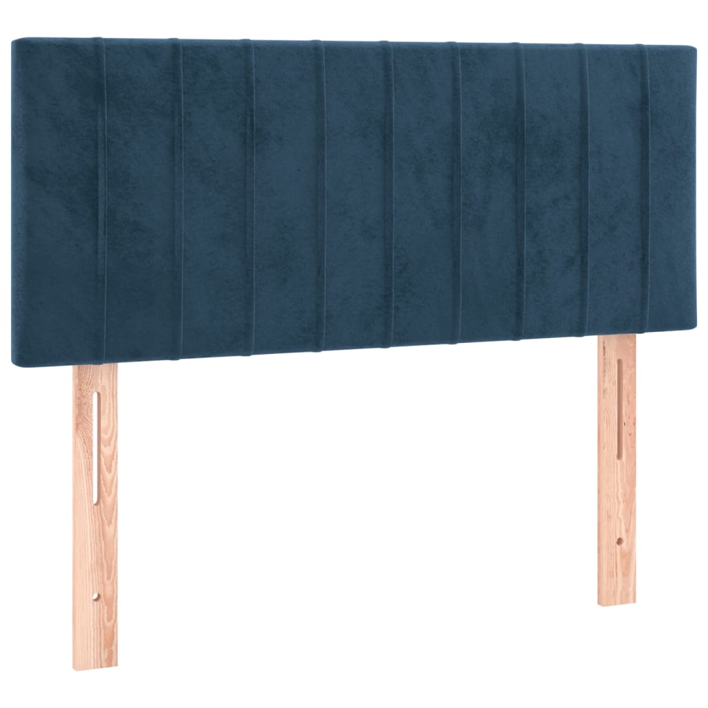 vidaXL Κρεβάτι Boxspring με Στρώμα Σκούρο Μπλε 120x200 εκ. Βελούδινο