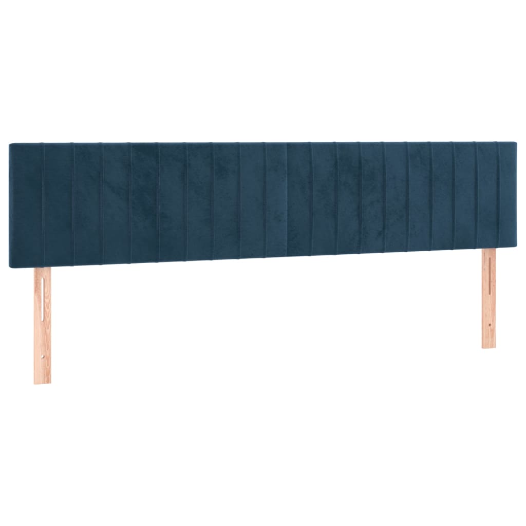 vidaXL Κρεβάτι Boxspring με Στρώμα Σκούρο Μπλε 160x200 εκ. Βελούδινο