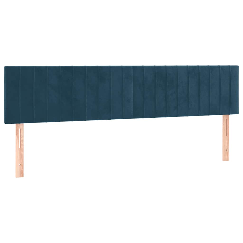vidaXL Κρεβάτι Boxspring με Στρώμα Σκούρο Μπλε 180x200 εκ. Βελούδινο