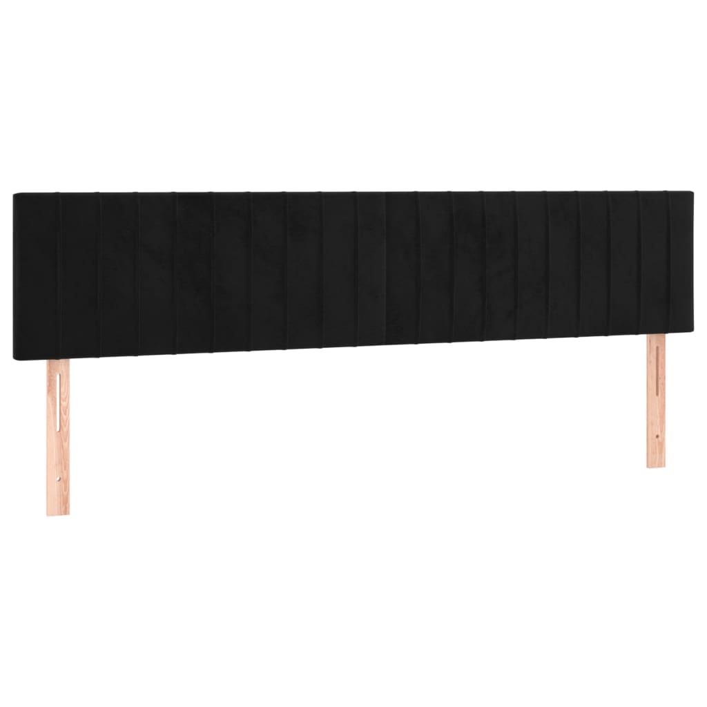 vidaXL Κρεβάτι Boxspring με Στρώμα Μαύρο 200x200 εκ. Βελούδινο