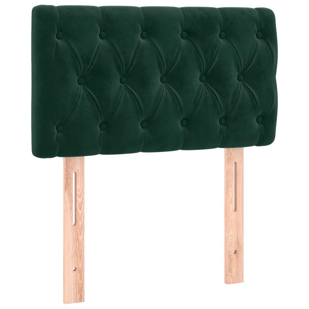 vidaXL Κρεβάτι Boxspring με Στρώμα Σκούρο Πράσινο 80x200 εκ. Βελούδινο