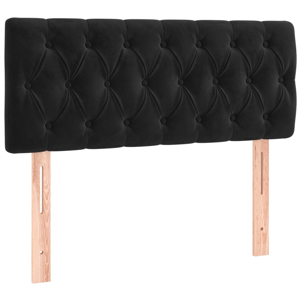 vidaXL Κρεβάτι Boxspring με Στρώμα Μαύρο 90x200 εκ. Βελούδινο