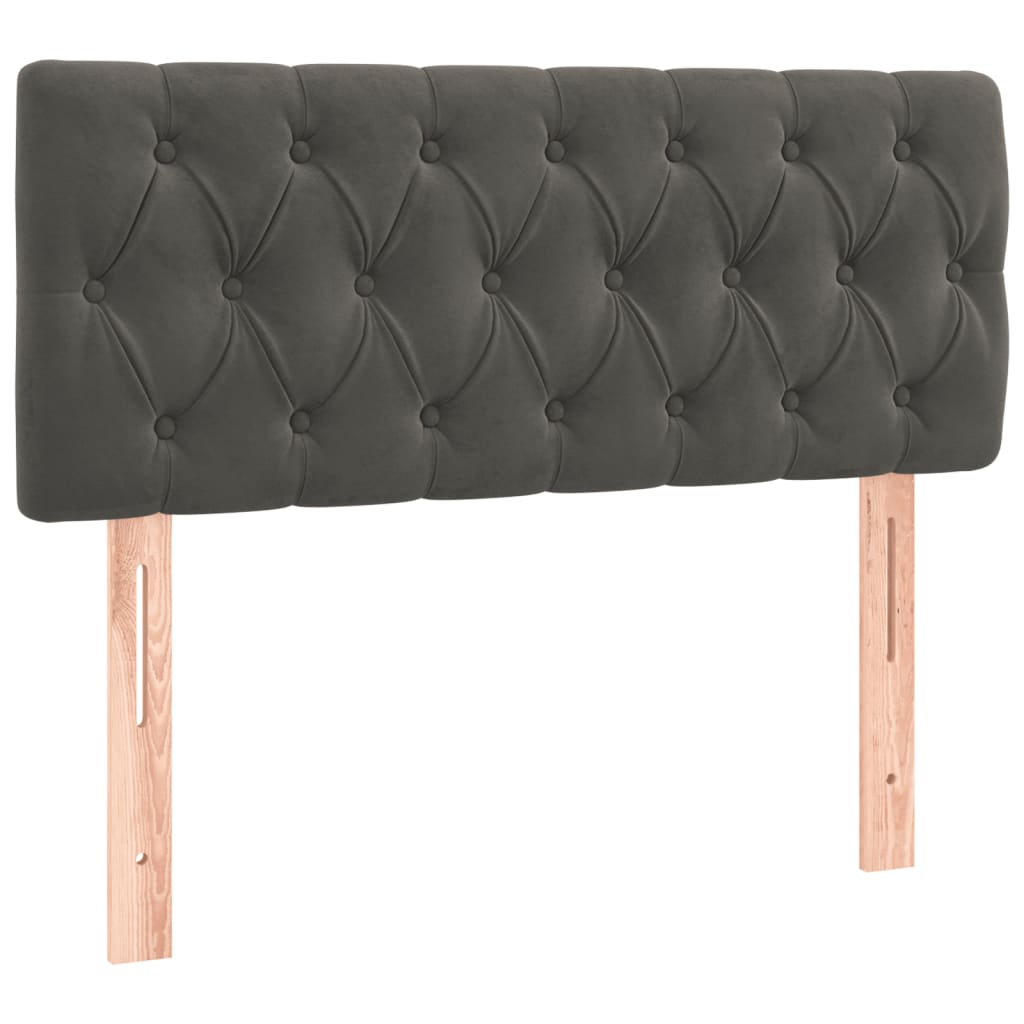 vidaXL Κρεβάτι Boxspring με Στρώμα Σκούρο Γκρι 120x200 εκ. Βελούδινο