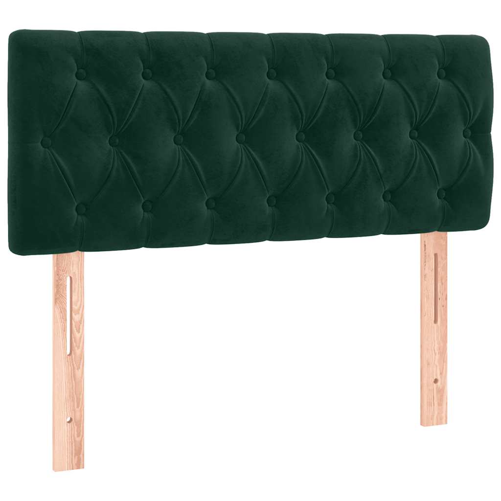 vidaXL Κρεβάτι Boxspring με Στρώμα Σκούρο Πράσινο 120x200εκ. Βελούδινο