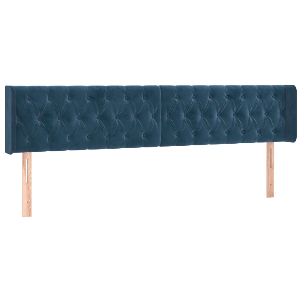 vidaXL Κρεβάτι Boxspring με Στρώμα Σκούρο Μπλε 200x200 εκ. Βελούδινο