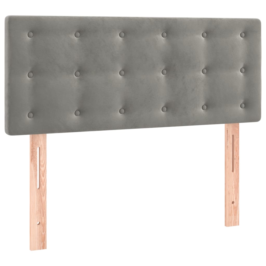 vidaXL Κρεβάτι Boxspring με Στρώμα Ανοιχτό Γκρι 80x200 εκ. Βελούδινο