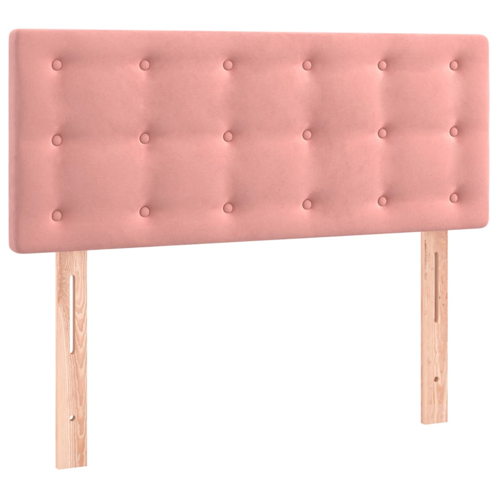 vidaXL Κρεβάτι Boxspring με Στρώμα Ροζ 80 x 200 εκ. Βελούδινο