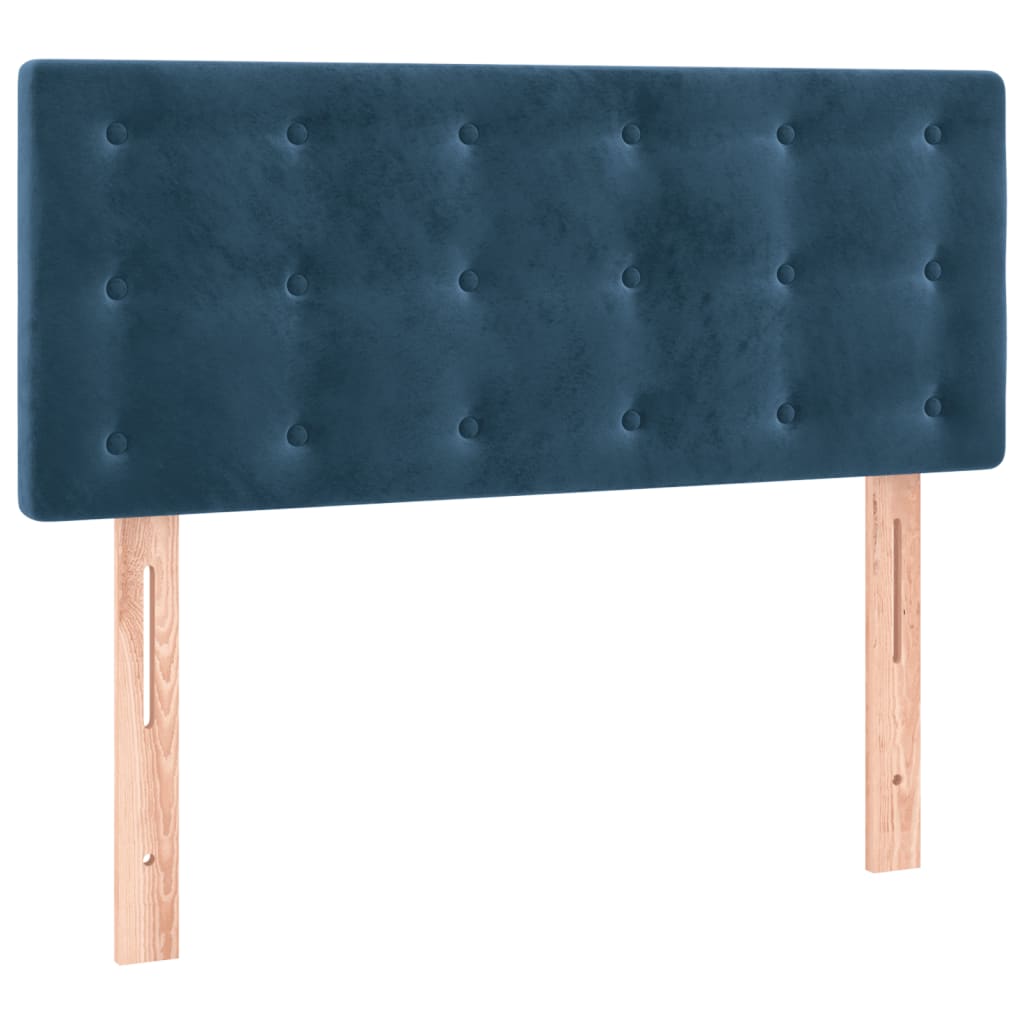 vidaXL Κρεβάτι Boxspring με Στρώμα Σκούρο Μπλε 100x200 εκ. Βελούδινο