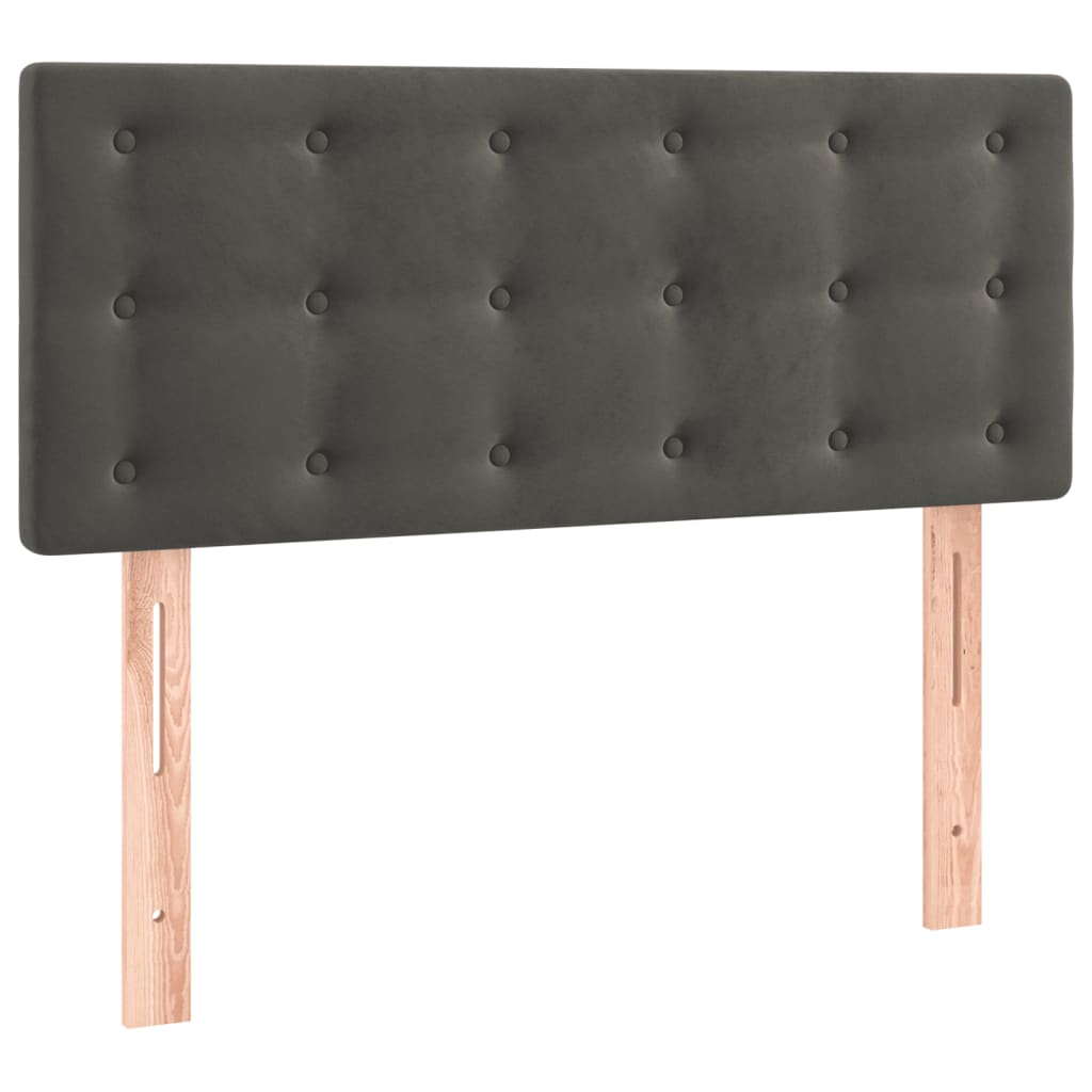 vidaXL Κρεβάτι Boxspring με Στρώμα Σκούρο Γκρι 120x200 εκ. Βελούδινο