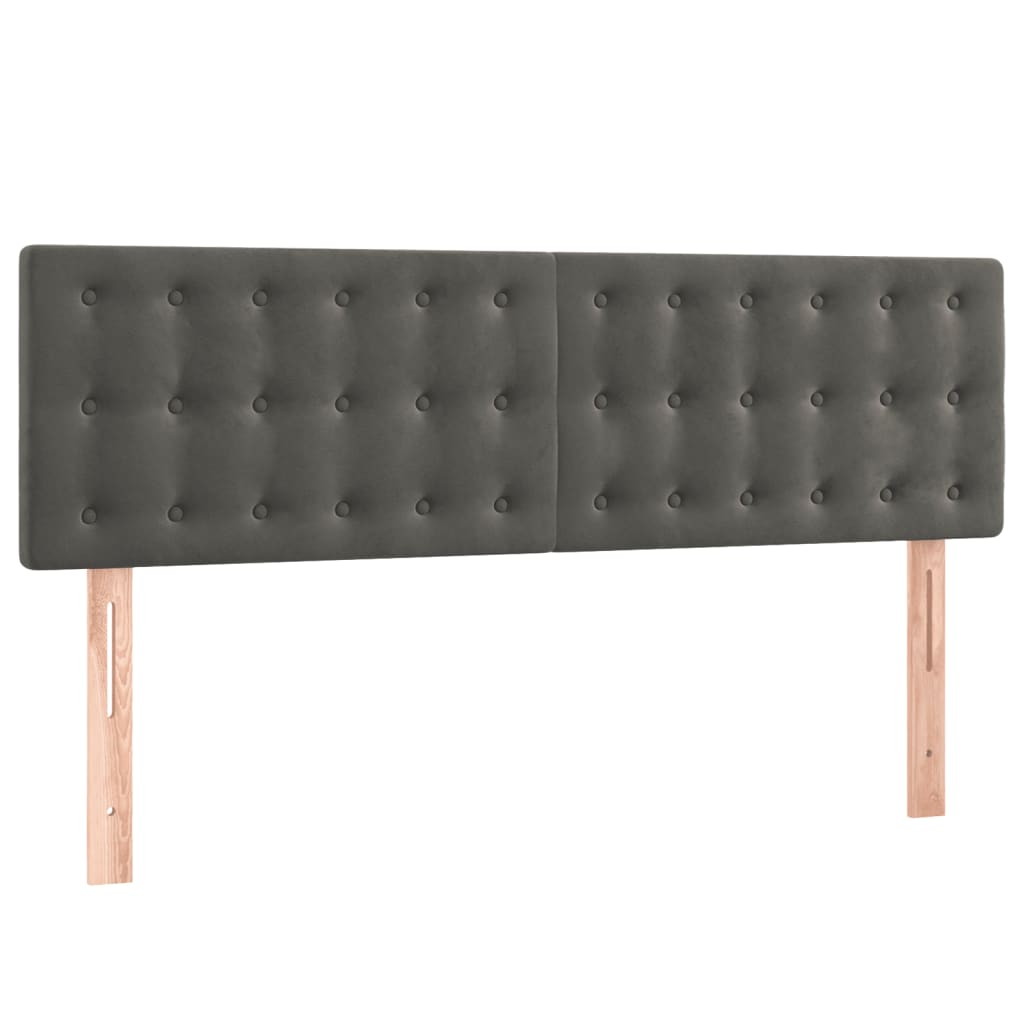 vidaXL Κρεβάτι Boxspring με Στρώμα Σκούρο Γκρι 140x190 εκ. Βελούδινο