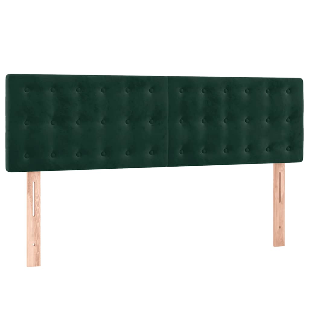 vidaXL Κρεβάτι Boxspring με Στρώμα Σκούρο Πράσινο 140x200εκ. Βελούδινο