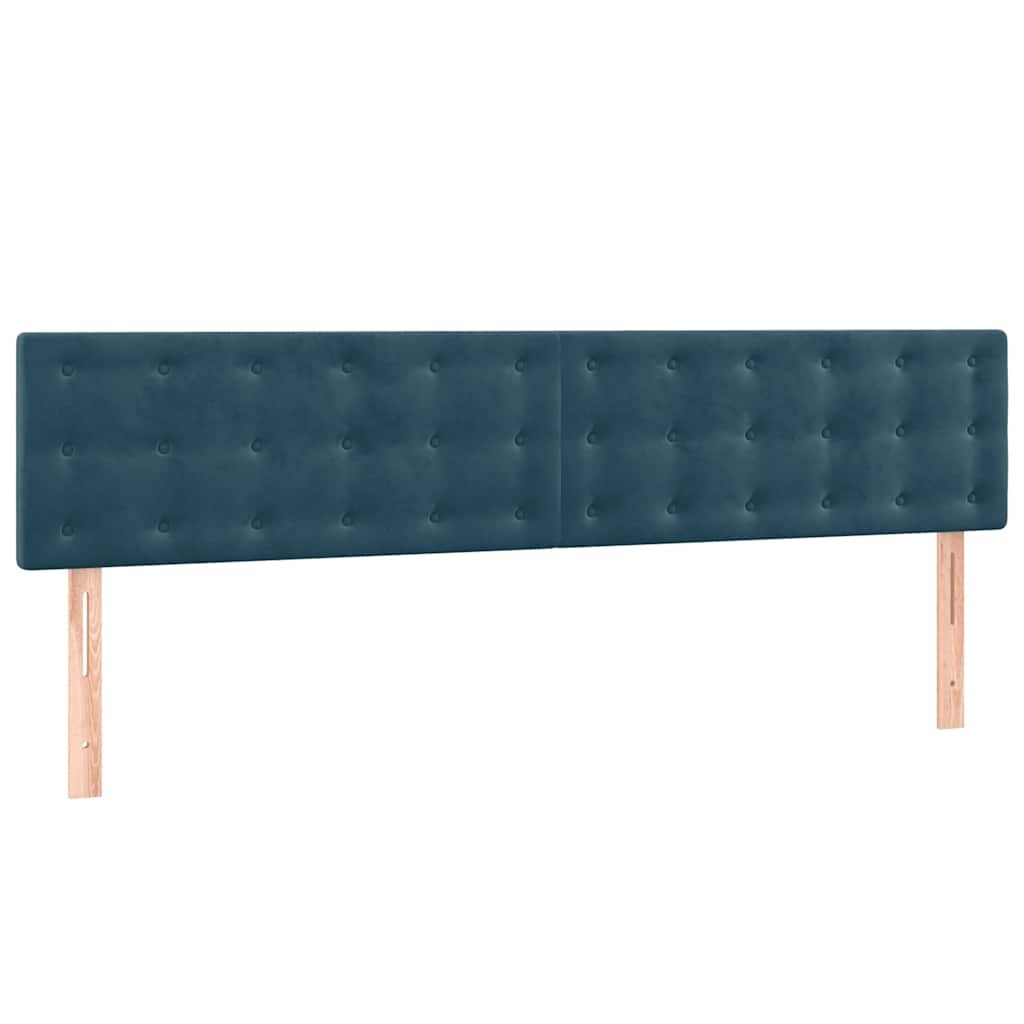 vidaXL Κρεβάτι Boxspring με Στρώμα Σκούρο Μπλε 160x200 εκ. Βελούδινο