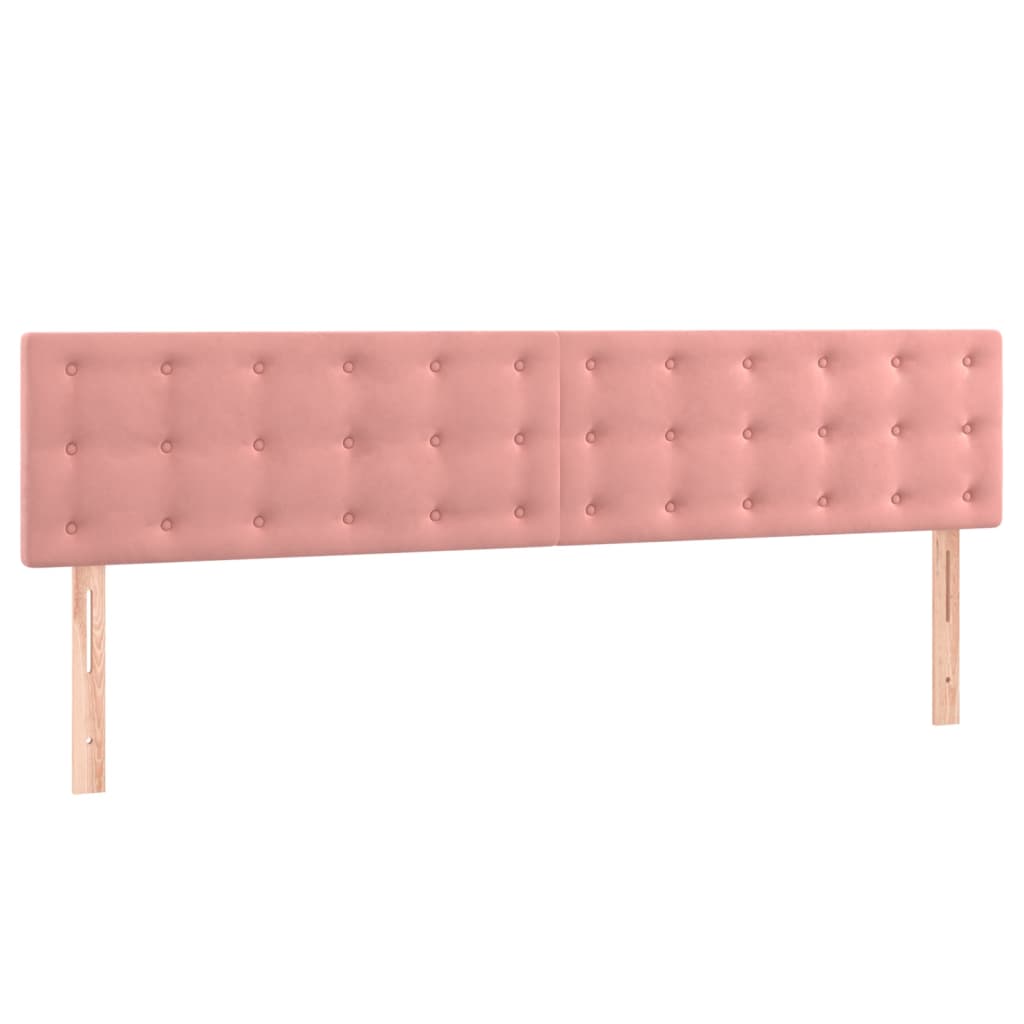 vidaXL Κρεβάτι Boxspring με Στρώμα Ροζ 160x200 εκ. Βελούδινο