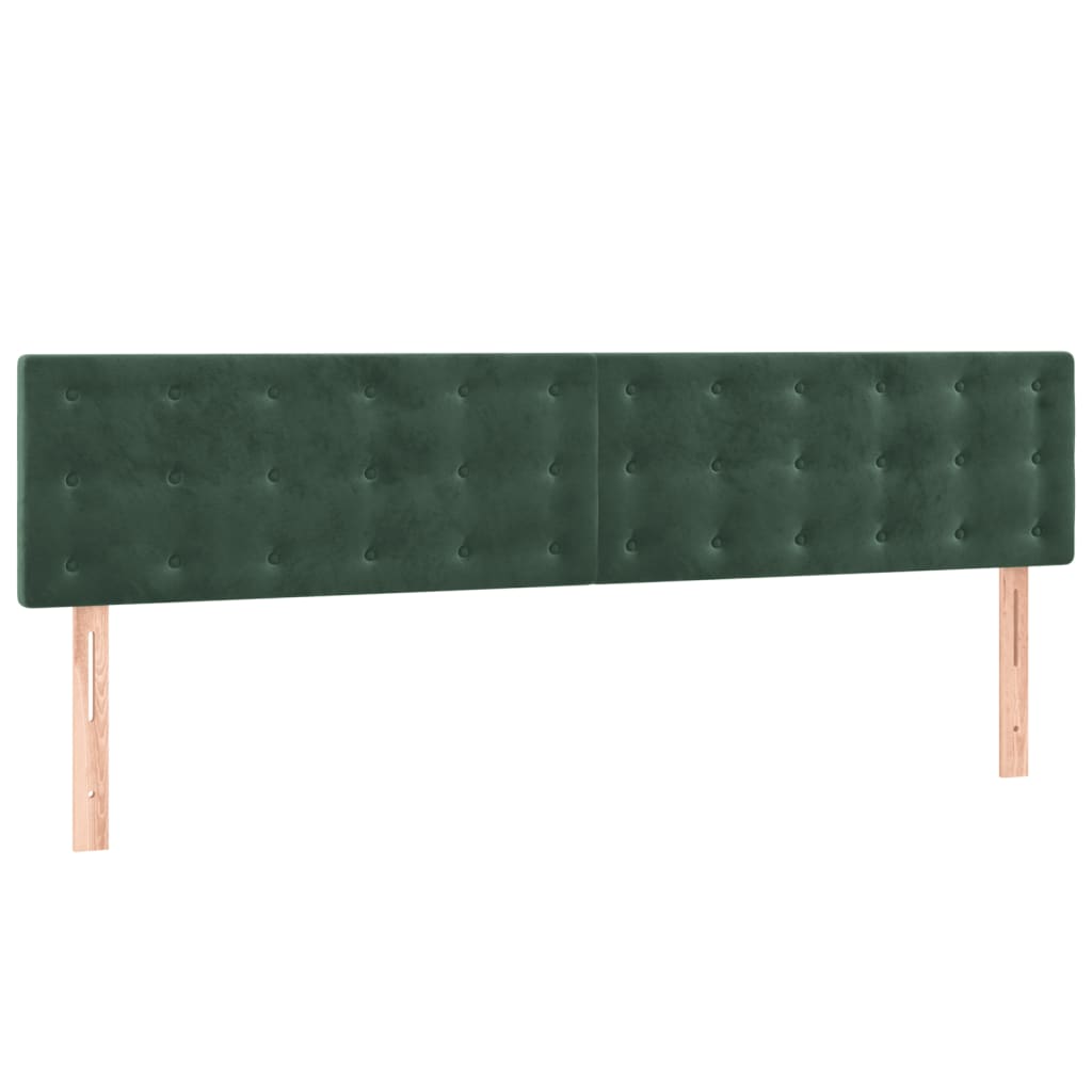 vidaXL Κρεβάτι Boxspring με Στρώμα Σκούρο Πράσινο 180x200εκ. Βελούδινο