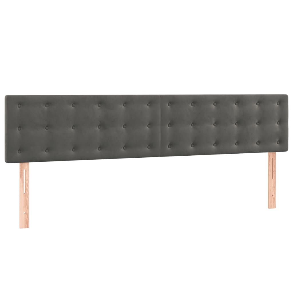 vidaXL Κρεβάτι Boxspring με Στρώμα Σκούρο Γκρι 200x200 εκ. Βελούδινο