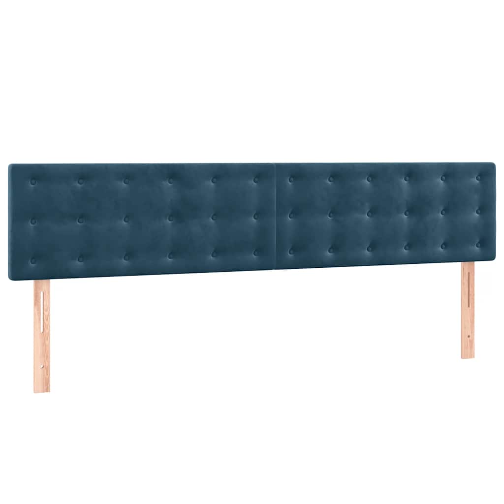vidaXL Κρεβάτι Boxspring με Στρώμα Σκούρο Μπλε 200x200 εκ. Βελούδινο