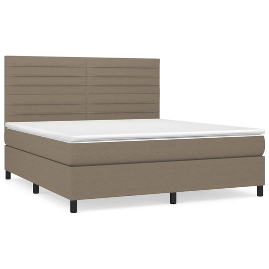 vidaXL Κρεβάτι Boxspring με Στρώμα Taupe 160x200 εκ. Υφασμάτινο