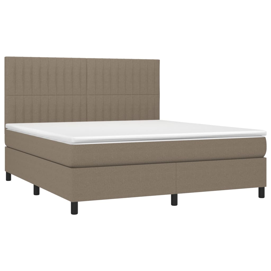vidaXL Κρεβάτι Boxspring με Στρώμα Taupe 180x200 εκ. Υφασμάτινο