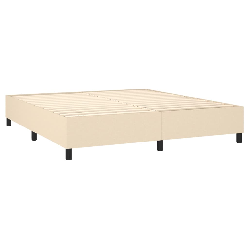 vidaXL Κρεβάτι Boxspring με Στρώμα Κρεμ 160x200 εκ. Υφασμάτινο