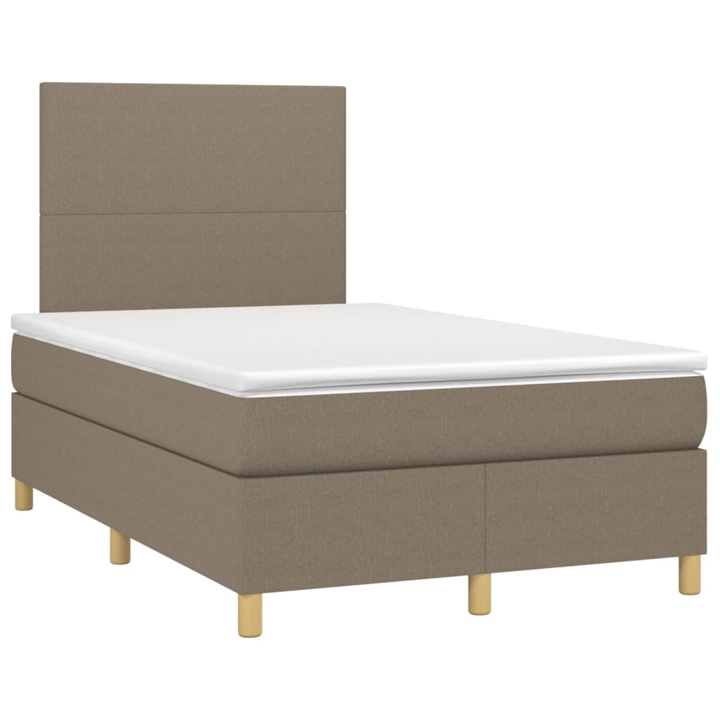 vidaXL Κρεβάτι Boxspring με Στρώμα Taupe 120x200 εκ. Υφασμάτινο