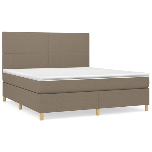 vidaXL Κρεβάτι Boxspring με Στρώμα Taupe 160x200 εκ. Υφασμάτινο