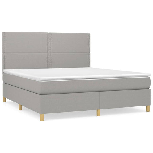 vidaXL Κρεβάτι Boxspring με Στρώμα Αν. Πράσινο 160x200εκ Υφασμάτινο