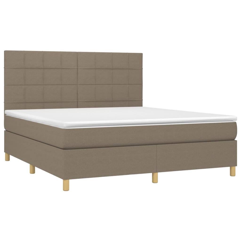 vidaXL Κρεβάτι Boxspring με Στρώμα Taupe 160x200 εκ. Υφασμάτινο