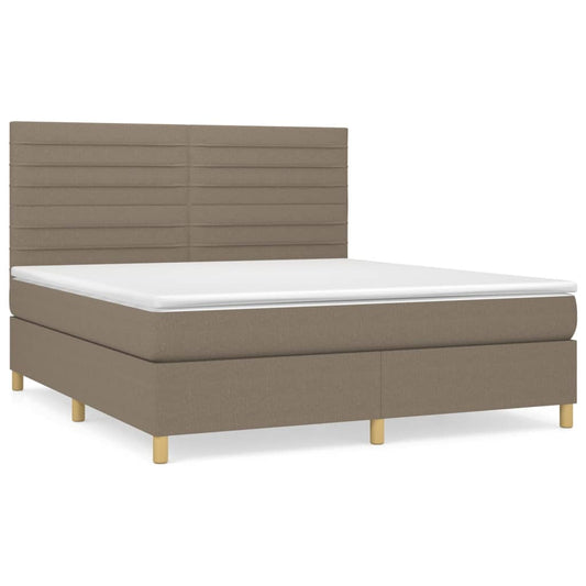 vidaXL Κρεβάτι Boxspring με Στρώμα Taupe 160x200 εκ. Υφασμάτινο