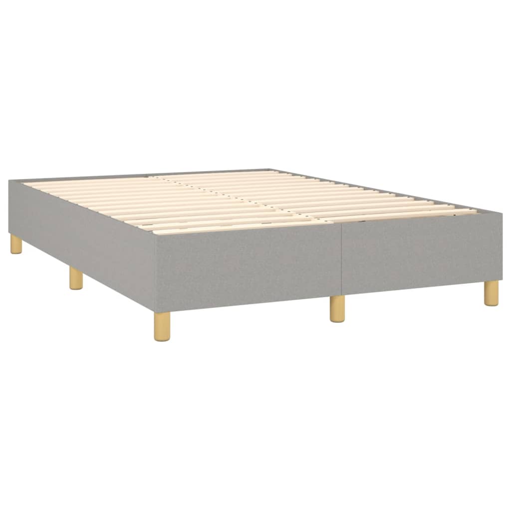 vidaXL Κρεβάτι Boxspring με Στρώμα Ανοιχτό Γκρι 140x200 εκ. Υφασμάτινο