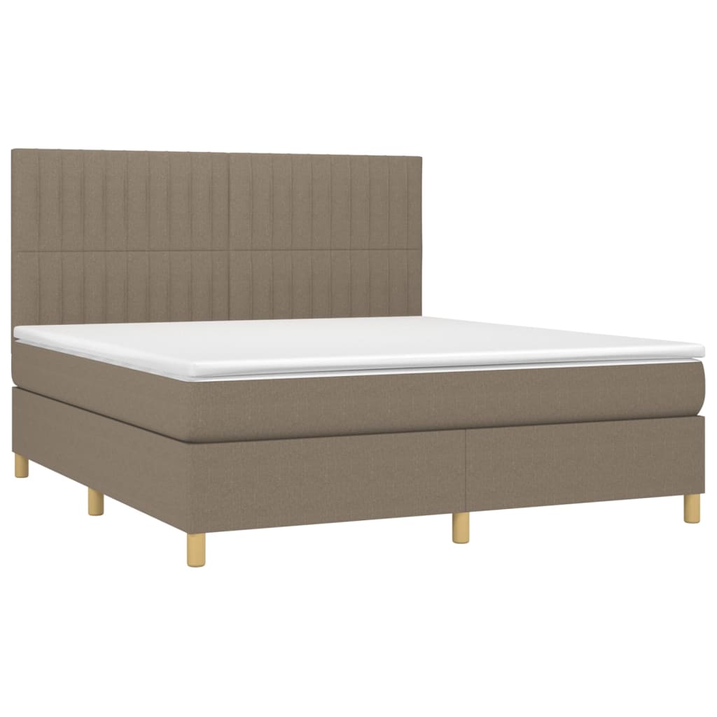 vidaXL Κρεβάτι Boxspring με Στρώμα Taupe 160x200 εκ. Υφασμάτινο