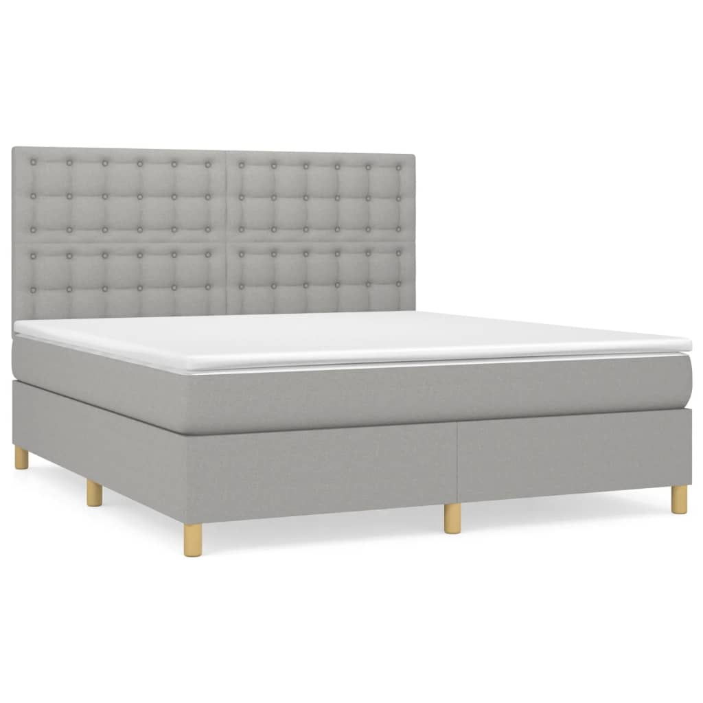 vidaXL Κρεβάτι Boxspring με Στρώμα Αν. Πράσινο 160x200εκ Υφασμάτινο