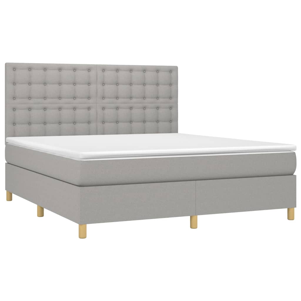 vidaXL Κρεβάτι Boxspring με Στρώμα Αν. Πράσινο 160x200εκ Υφασμάτινο