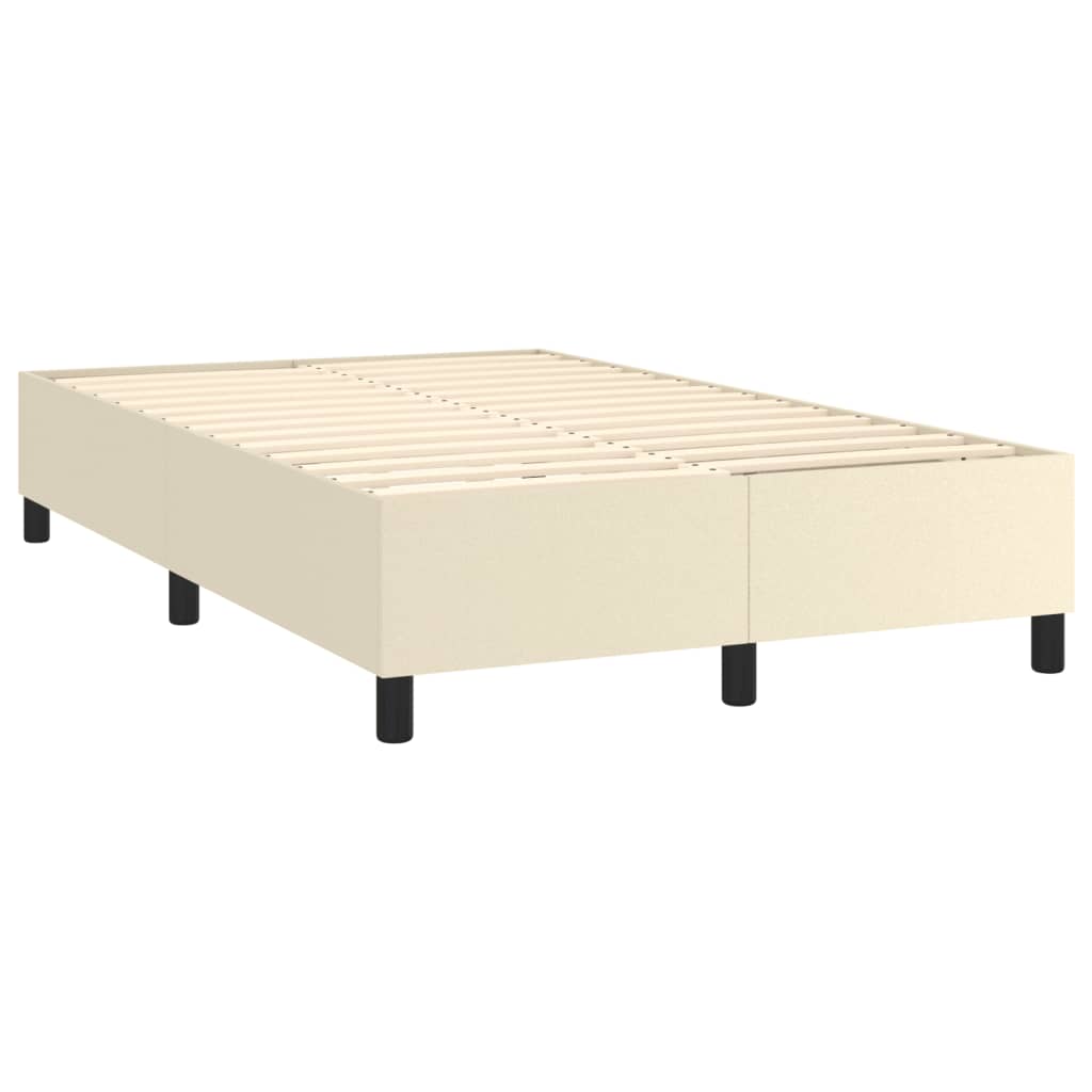 vidaXL Κρεβάτι Boxspring με Στρώμα Κρεμ 120x200εκ. από Συνθετικό Δέρμα
