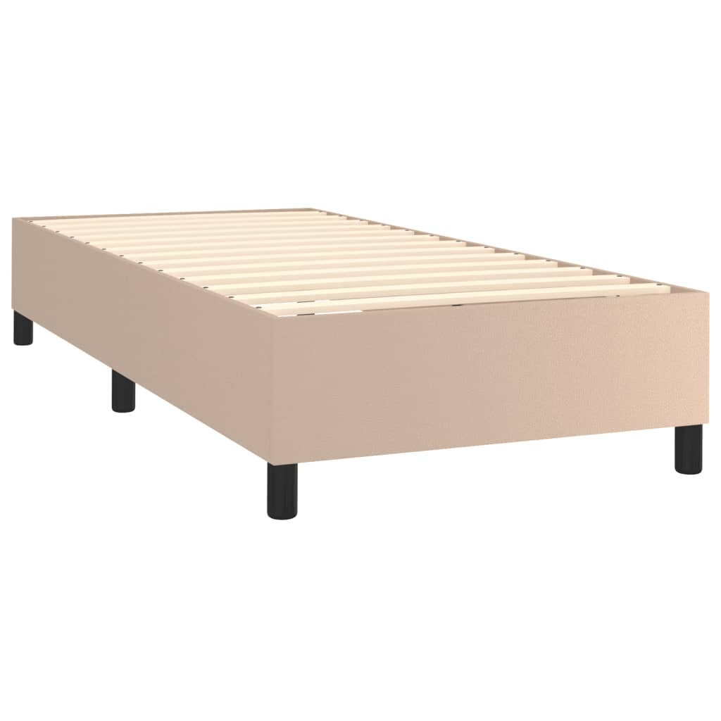 vidaXL Κρεβάτι Boxspring με Στρώμα Καπουτσίνο 100x200εκ.από Συνθ.Δέρμα