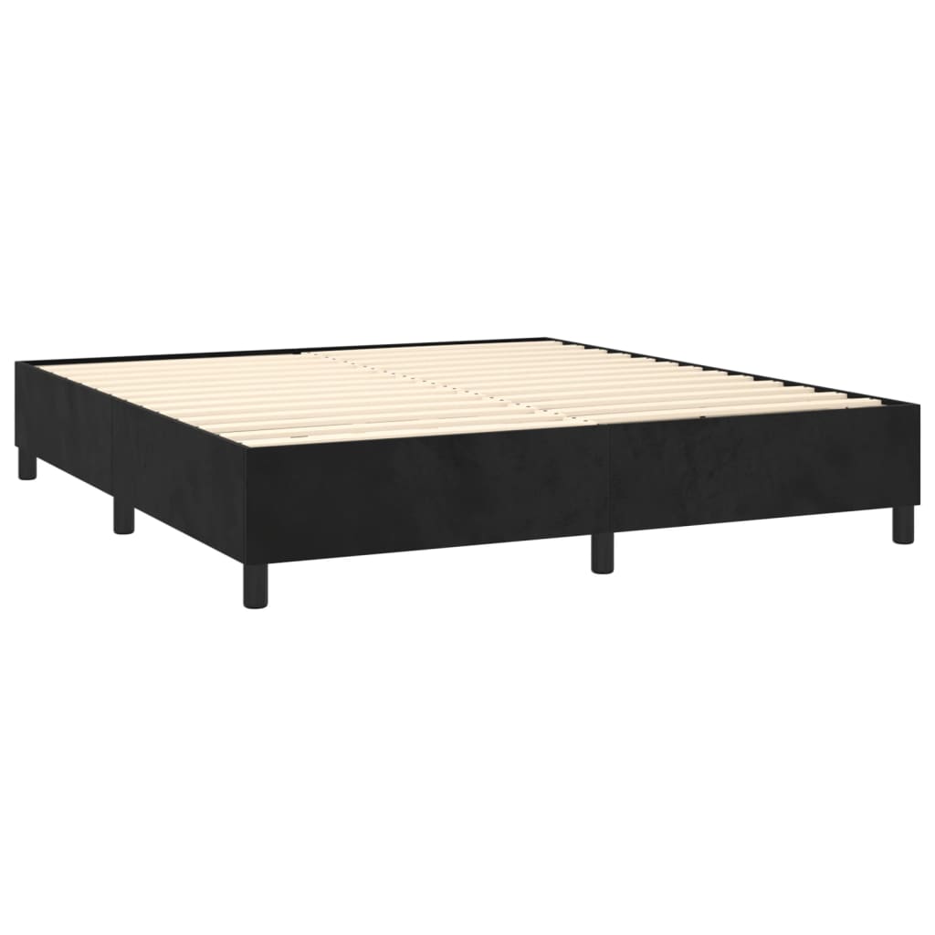 vidaXL Κρεβάτι Boxspring με Στρώμα Μαύρο 140x200 εκ. Βελούδινο