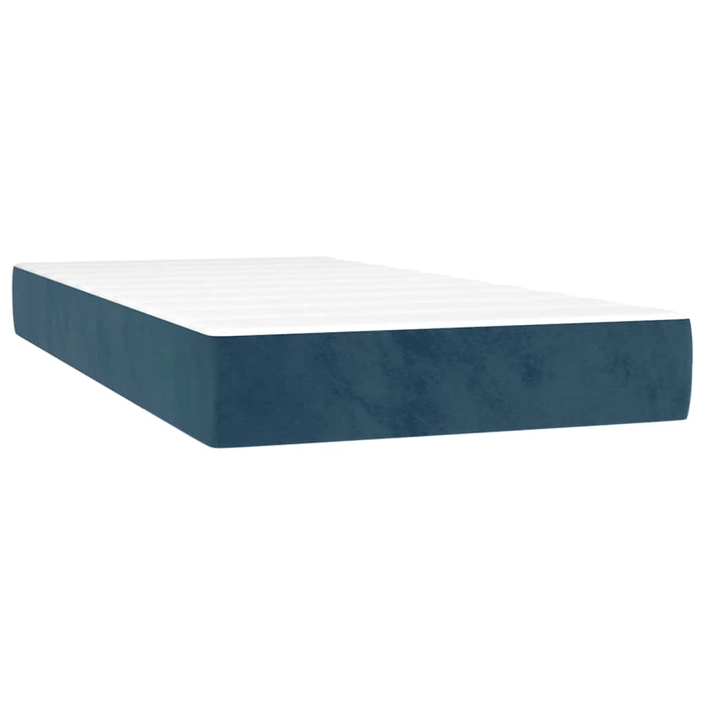 vidaXL Κρεβάτι Boxspring με Στρώμα Σκούρο Μπλε 80 x 200 εκ. Βελούδινο