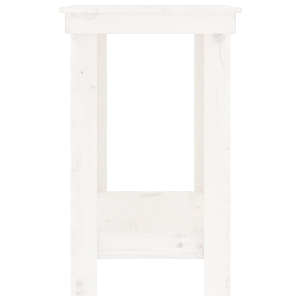 vidaXL Πάγκος Εργασίας Λευκός 80 x 50 x 80 εκ. από Μασίφ Ξύλο Πεύκου