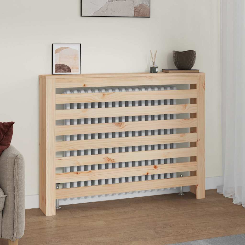 vidaXL Κάλυμμα Καλοριφέρ Μαύρο 108,5x19x84 εκ. από Μασίφ Ξύλο Πεύκου