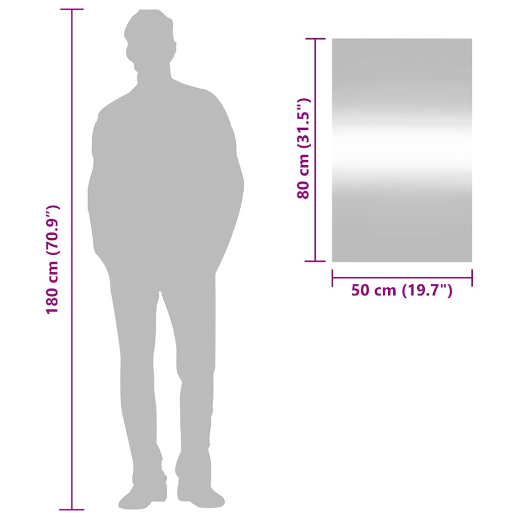 vidaXL Καθρέφτης Επιτοίχιος Ορθογώνιος 50 x 80 εκ.