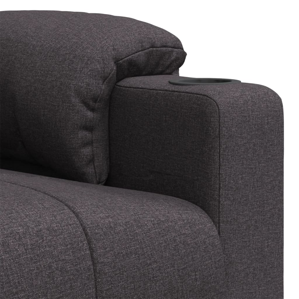 vidaXL Πολυθρόνα Μασάζ Ηλεκτρική Σκούρο Καφέ Υφασμάτινη