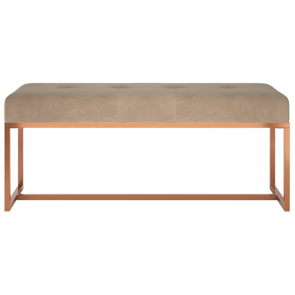 vidaXL Πάγκος Μπεζ 110x36x45 εκ. Βελούδινος